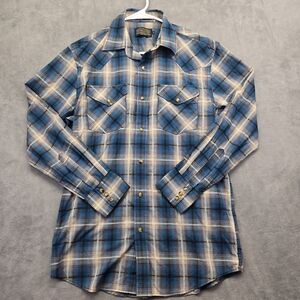 Pendleton Pearl Snap Blue and Cream Plaid Men's Shirt